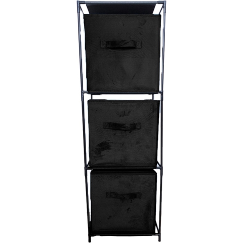 Opbergrek 3-laags Smartrack - 3x mandjes polyester - zwart - 34 x 104 cm -