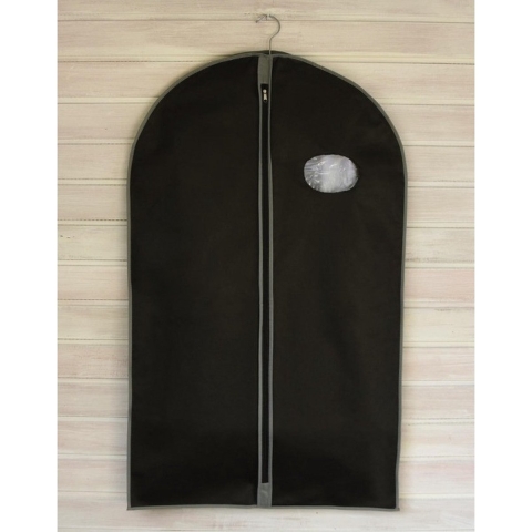 Beschermhoes voor kleding - 5x - zwart - 100 cm - met rits - op reis/thuis -