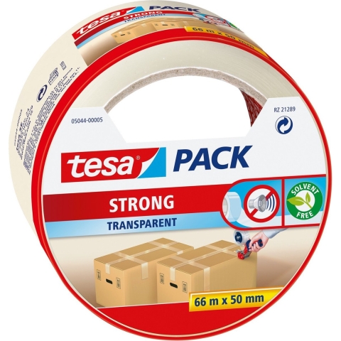 Tesa verpakkingstape - 5x - transparant - 66 m x 50 mm - tape rol - verpakkingsbenodigdheden -