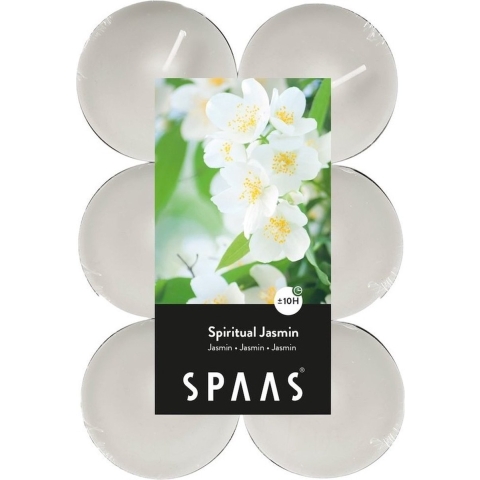 Maxi Geurtheelichtjes/waxinelichtjes - 60x - Spiritual Jasmin - 10 branduren -