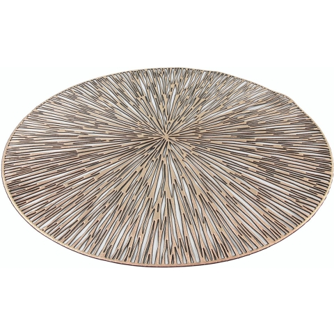 10x stuks ronde placemats brons geponst 38 cm van kunststof -