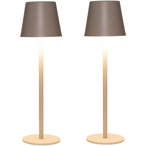 Portable tafellamp Ambiance - 2x - beige/zand - aanraaksensor - draadloos/oplaadbaar USB - binnen/bu -