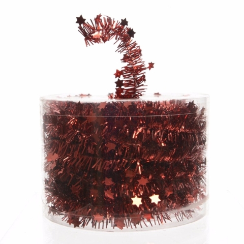 8x Kerstboom sterren folie slingers rood 700 cm -