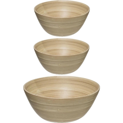 Secret de Gourmet voedsel/serveerschalen set - Bamboe - D30/D17 cm -