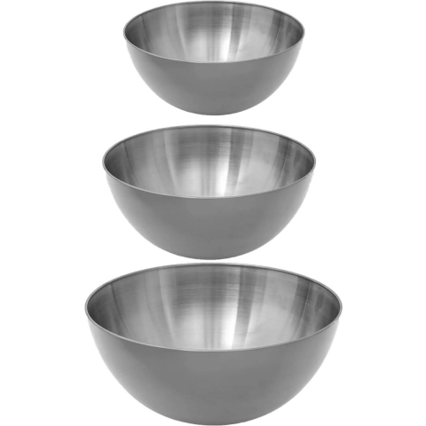 Secret de Gourmet voedsel/serveerschalen set - RVS - D24/D19/D13 cm -
