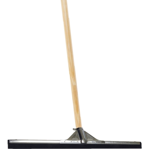 Vloertrekker/douchetrekker voor water metaal/rubber 100 cm met houten steel 150 cm -
