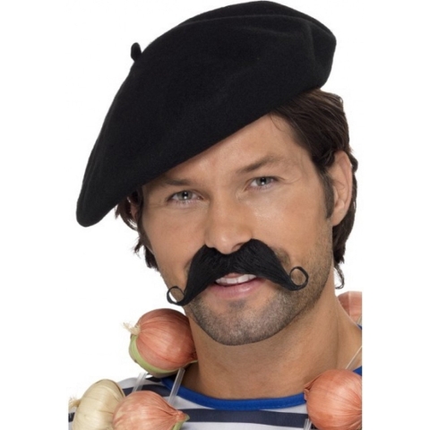 6 zwarte Franse baretten luxe -