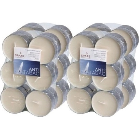 Maxi Geurtheelichtjes/waxinelichtjes - 48x - Anti Tabac - 10 branduren -