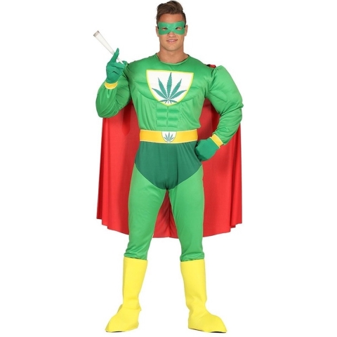 Marihuana man superheld verkleed kostuum voor heren M (48-50) -