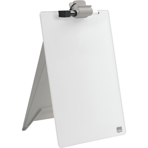 nobo Glazen notitiebord Diamond Glass Desktop (b x h) 216 mm x 297 mm Stralend wit Incl. tafelstandaard, Incl. boardmarker
