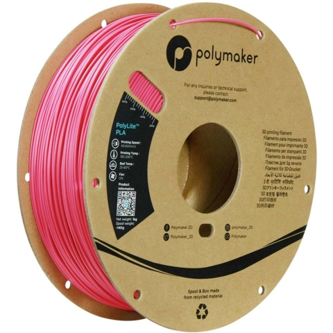 Polymaker PA02054 Polymaker PolyLite PLA Filament Magenta 1.75 mm / 1kg Filament PLA kunststof Hoge stijfheid, Hoge treksterkte 1.75 mm 1000 g Magenta