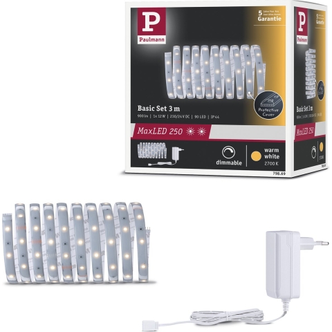 Paulmann MaxLED Basic 79869 LED-strip basisset Met connector (male) 24 V 3 m Warmwit 1 stuk(s)