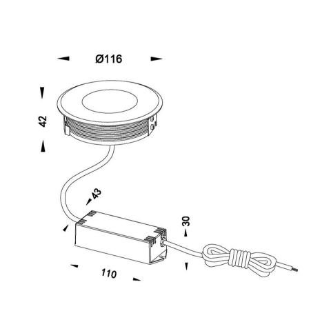 Deko Light Flat III WW 730336 Vloerinbouwlamp LED vast ingebouwd LED 1.30 W Zilver