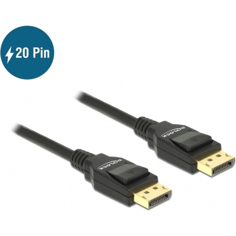 Delock 82424 DisplayPort-kabel DisplayPort Aansluitkabel DisplayPort-stekker, DisplayPort-stekker 3.00 m Zwart