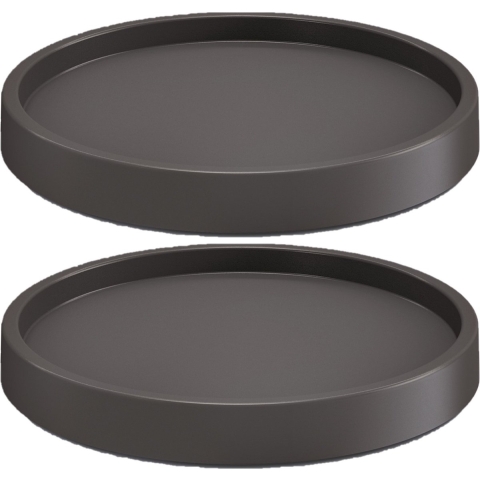 Prosperplast Plantenonderzetter - 3x stuks - rond - 27 cm - antraciet -