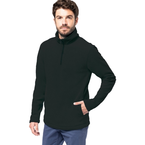 Fleece trui - zwart - warme sweater - voor heren - polyester XL -