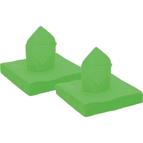 100x stuks feest servetten fel groen - 40 x 40 cm - papier -