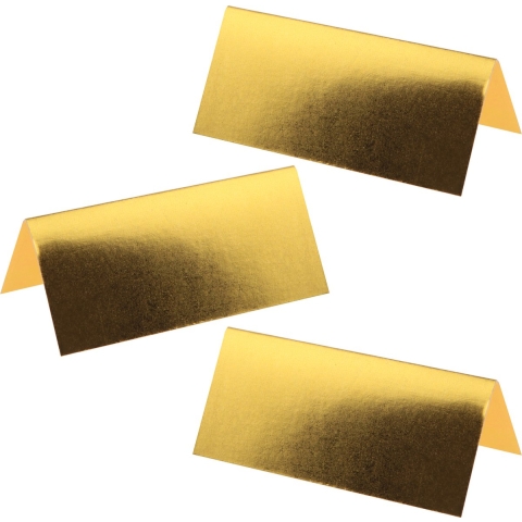 Naamkaartjes/plaatskaartjes metallic - Bruiloft - goud - 100x stuks - 7 x 3 cm -