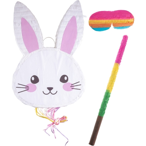 Verjaardag Pinata Konijn/haas - 38 x 58 cm - papier - set met stok en masker -