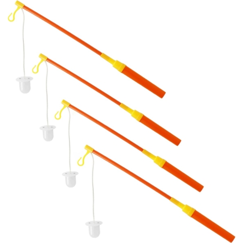 Lampionstokjes - 10x - oranje/geel met lichtje - 39 cm -