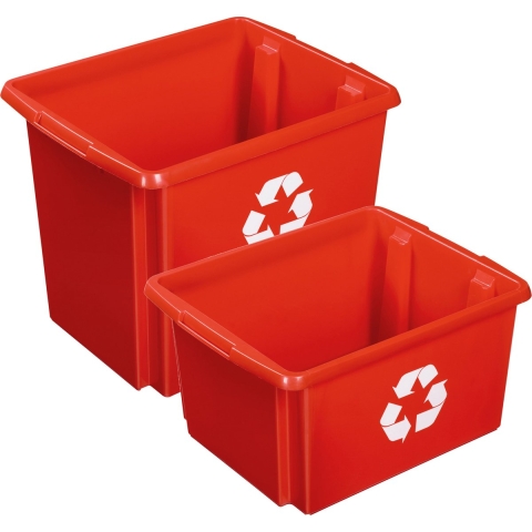 Sunware opslagboxen kunststof rood set van 4x in formaten 32 en 45 liter -