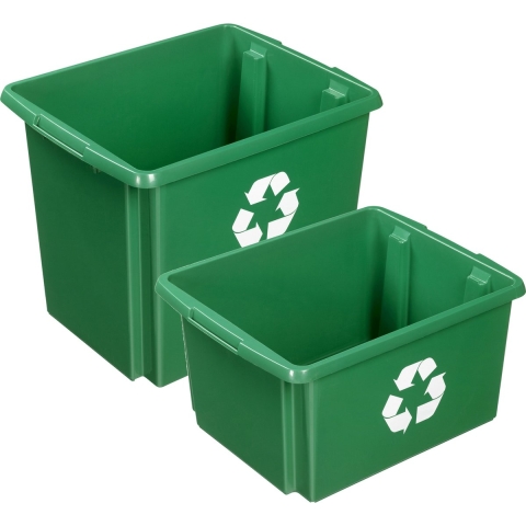 Sunware opslagboxen kunststof groen set van 4x in formaten 32 en 45 liter -
