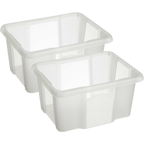 Sunware Opslagbox Nesta - 4x - kunststof - 24L - transparant - 42 x 33 x 22 cm -