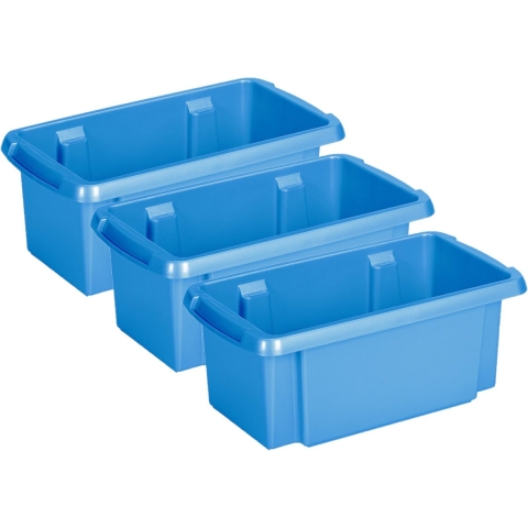 Sunware Opslagbox Nesta - 6x - kunststof - 7L - blauw - 38 x 21 x 14 cm -