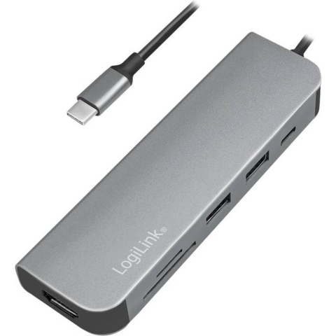 LogiLink UA0343 USB-C (USB 3.2 Gen 2) multiport hub Aluminium