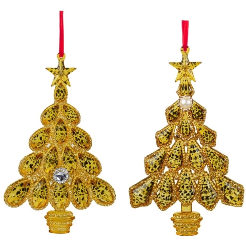 6 inch Leopard Tree Ornament X 2. 5x5x10 cm kerstornament - Kurt s adler