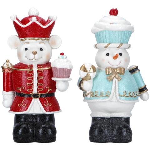 Nutcracker mouse & snowman 2 ass poly - Timstor