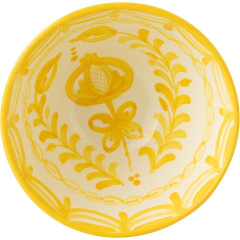 J-Line Bowl Granada High Ceramic White|Yellow Medium