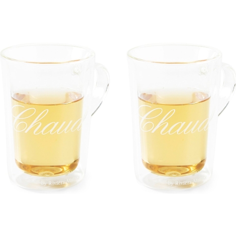Riviera Maison Dubbelwandige glazen set - C'est Chaud 270 ML - 2 stuks