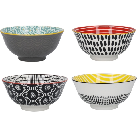 KitchenCraft - Kom, Set van 4 Stuks, 15.5 x 7.5 cm, Monochroom - Kitch