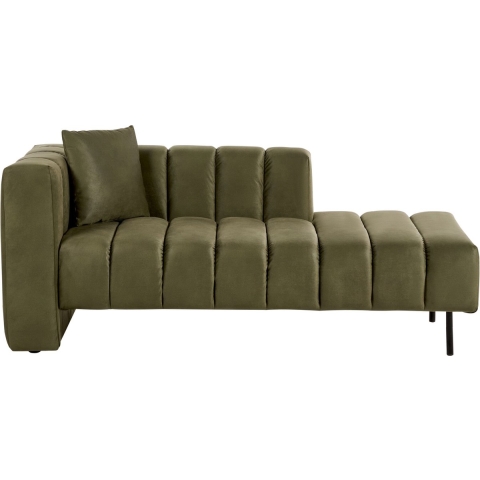 Beliani - LANNILS - Chaise longue - Groen - Linkszijdig - Fluweel