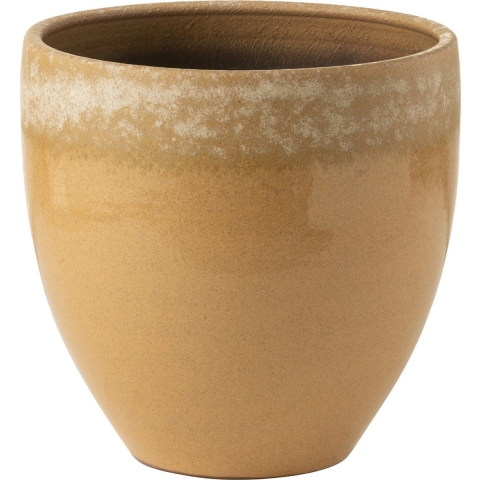 J-Line vaas Modern - keramiek - lichtbruin - small - Ø 36 cm
