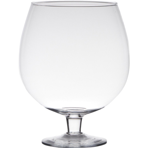 Hakbijl Glass Vaas Brandy - op voet - transparant - glas - 24 cm
