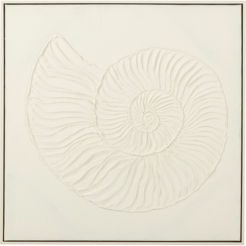 J-Line Schilderij Schelp Acrylverf|Canvas Wit