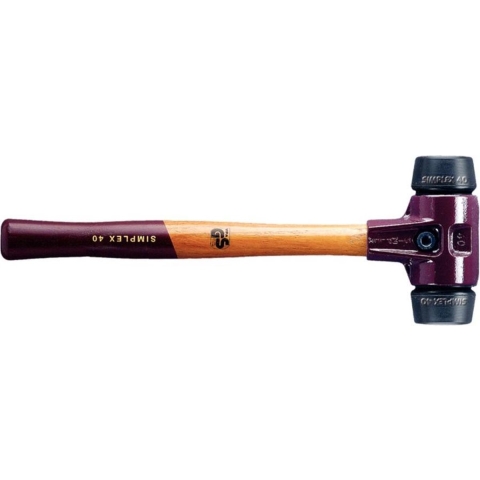 Halder Kunststofhamer | lengte 330 mm hoofd-d. 40 mm | middelhard hout | rubber zwart | 1 stuk - 3002.040 3002.040