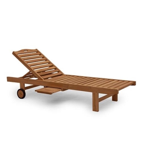 Teak ligbed met wielen Natural - Buitengewoon de boet