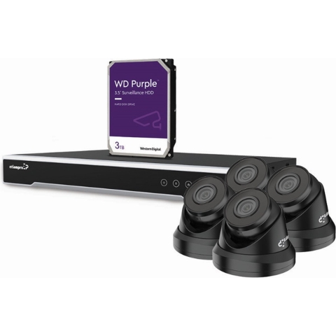4 mp ip-videobewakingsset 8-kanaals nvr-recorder 4 x zwarte ip dome-camera 3 tb hd kabels - Velleman