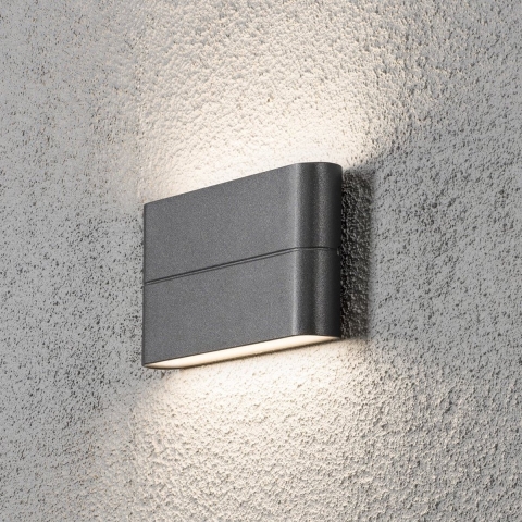 Wandarmatuur chieri 2x6W 9cm grijs - Konstsmide