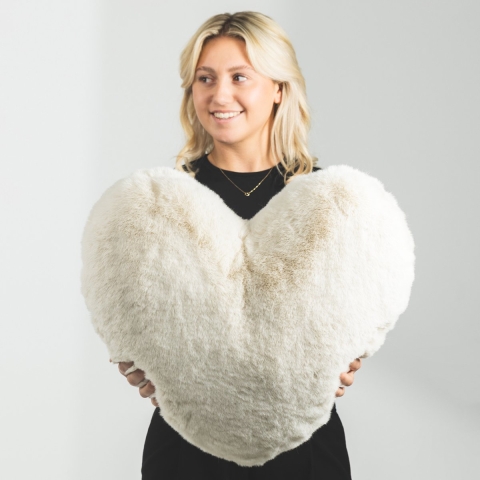 Riviera Maison Heather Heart Faux Fur Pillow