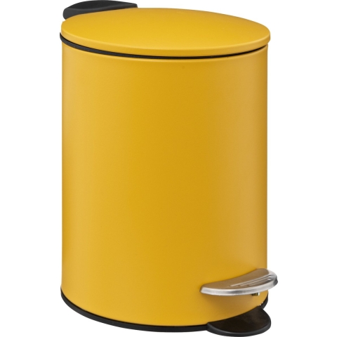 5Five Pedaalemmer - mosterdgeel - metaal - 3L - 23cm - soft close