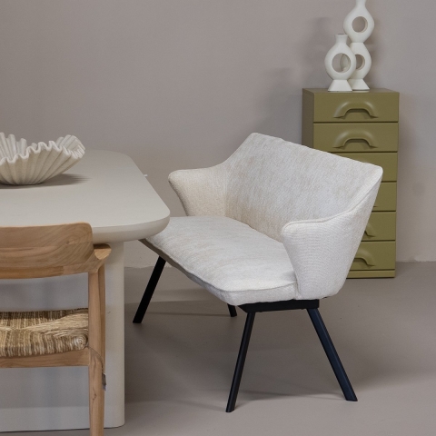 Giga Meubel - Eetkamerbank - Beige Stof - 160x60x88cm - Taylor