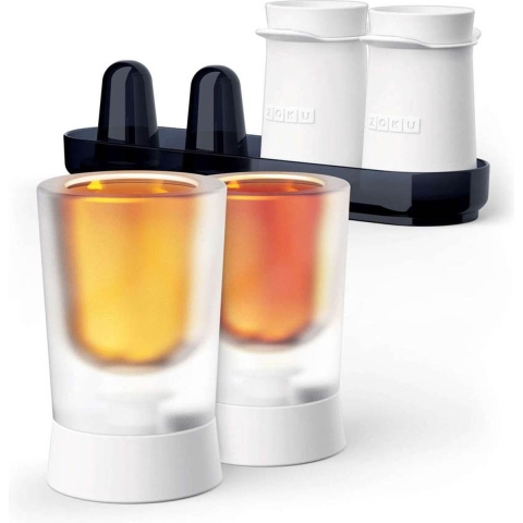 Zoku - IJsblokjes Vorm, Shotglas, Set voor 4 Glazen, Polypropyleen|Sil