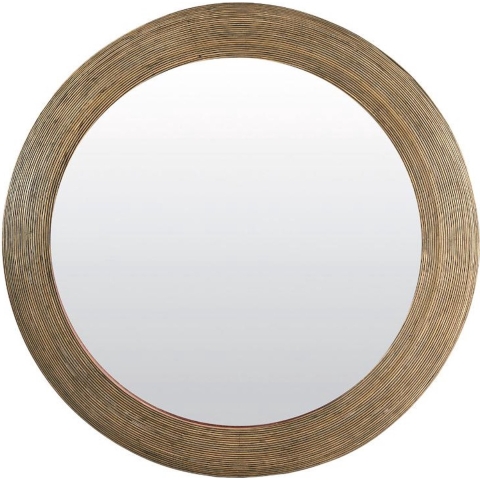 Light & Living Piedre spiegel Ø109,5x4,5 cm - rotan bruin