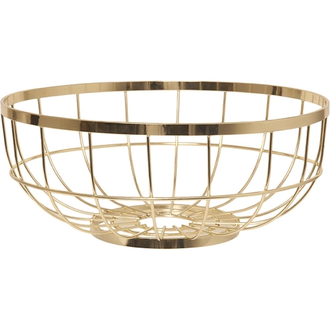 Present Time Fruitmand Open Grid - Metaal Goud - 28x12cm