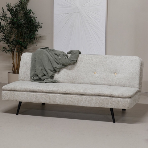 Giga Meubel - Slaapbank Beige 180cm - Metaal & Stof - Bank Olive