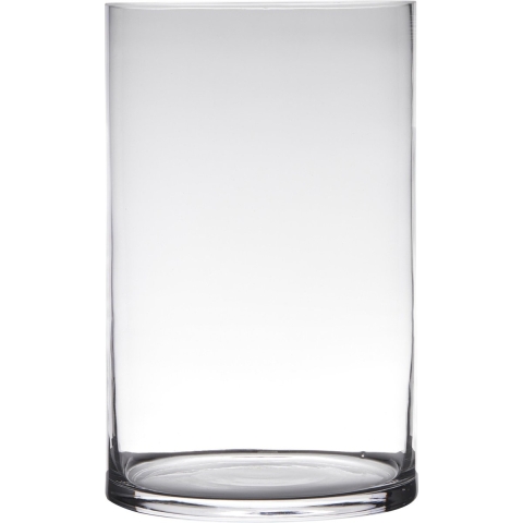 Hakbijl Glass Vaas - cilinder - glas - transparant - 19 x 25 cm